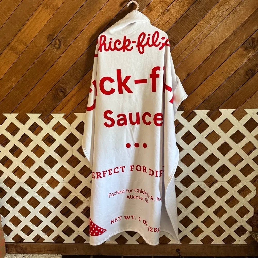 Chik-Fil-A Nugget Sauce 50x60 white and red throw blanket